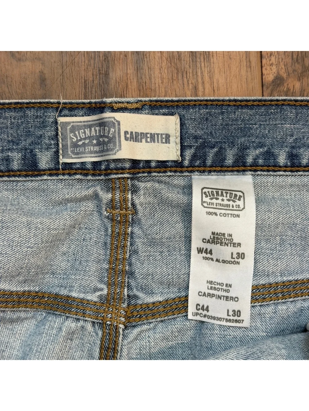 Vintage Y2K Baggy Levi's Carpenter Jeans Baggy 44x30 Light Wash Denim Skater